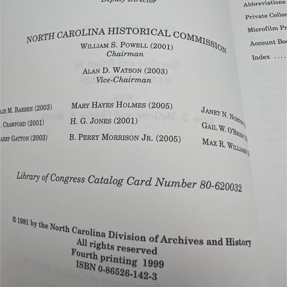 1999 Guide to Private Manuscript Collections in North Carolina State Archives - Picture 5 of 5